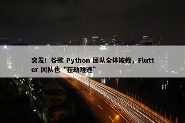 突发！谷歌 Python 团队全体被裁，Flutter 团队也“在劫难逃”