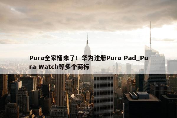 Pura全家桶来了！华为注册Pura Pad_Pura Watch等多个商标